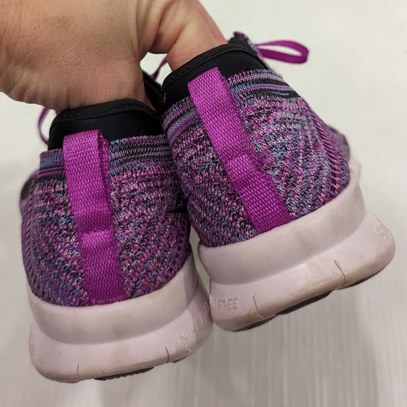 NIKE Free 5.0 Flyknit purple knit running shoes - Picture 7 of 13